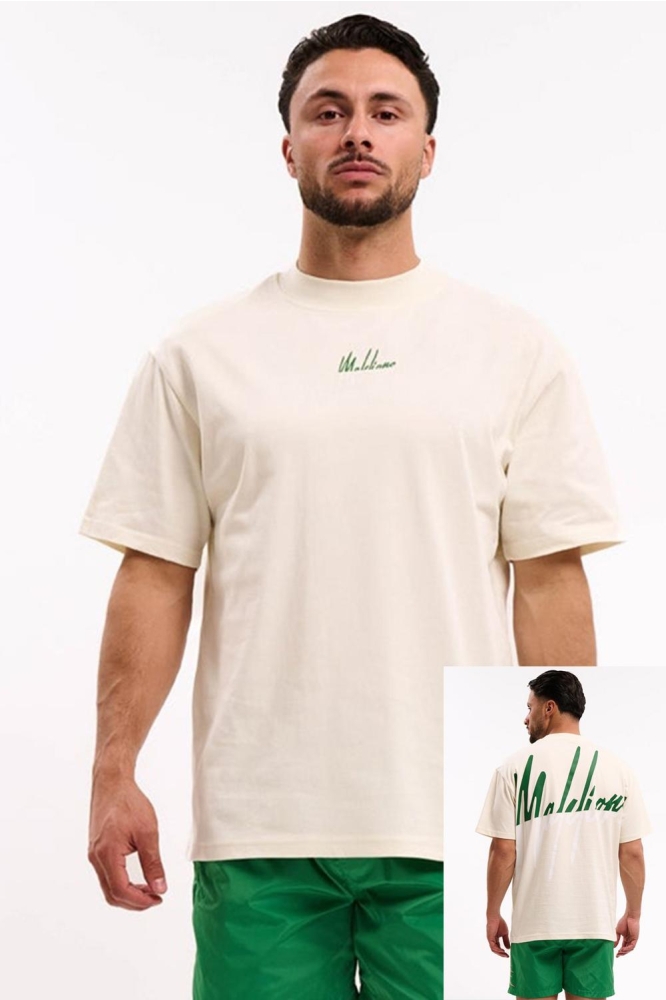 MEN SPLIT T SHIRT MM1 HS25 19 727 OFF-WHITE/GREEN